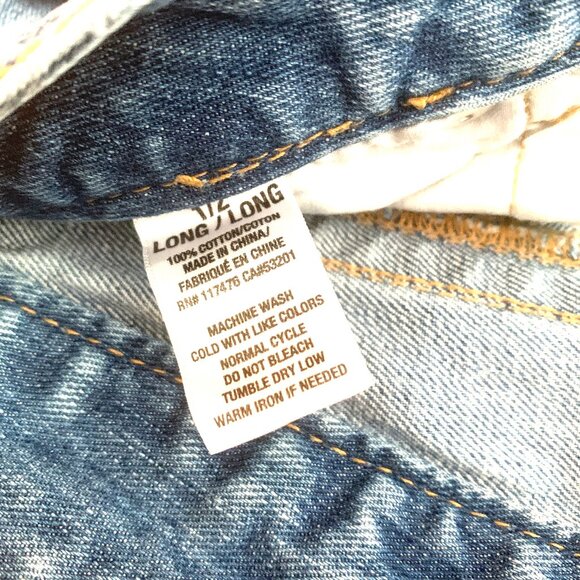 Aéropostale Hailey Skinny Flare Distressed Blue Jeans 1/2 Long Long - Picture 12 of 12